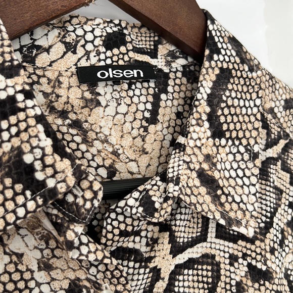 Olsen Snake Print Button Up Shirt Blouse - Picture 2 of 2